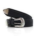 NOCONA USA Made Western Leather Belt, Size 40, Black with Silver Buckle