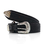 NOCONA USA Made Western Leather Belt, Size 40, Black with Silver Buckle