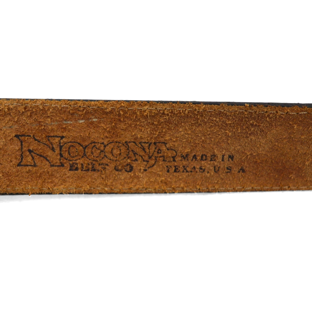 NOCONA USA Made Western Leather Belt, Size 40, Black with Silver Buckle