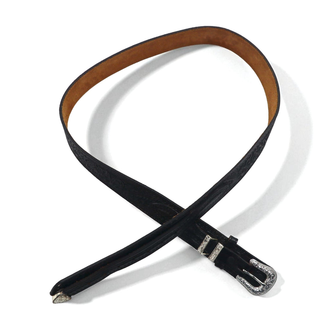 NOCONA USA Made Western Leather Belt, Size 40, Black with Silver Buckle