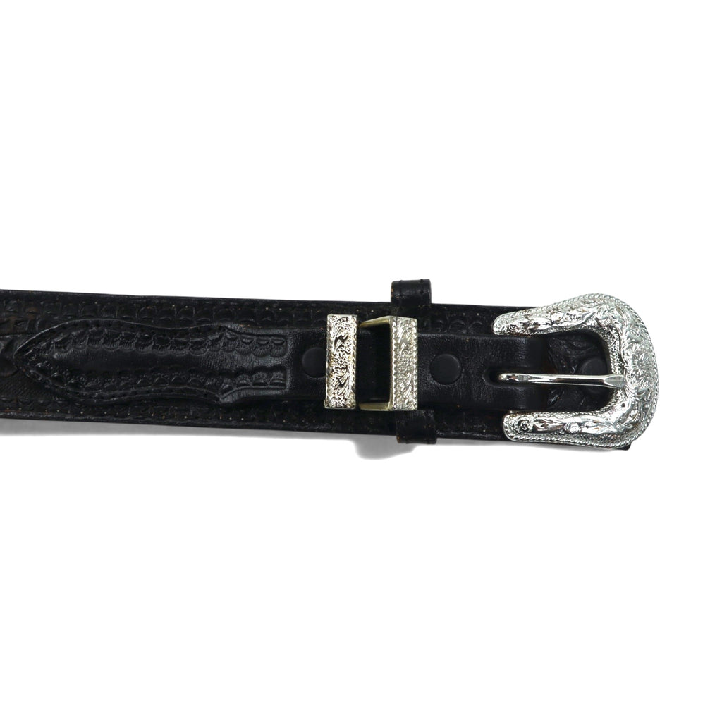 NOCONA USA Made Western Leather Belt, Size 40, Black with Silver Buckle
