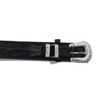 NOCONA USA Made Western Leather Belt, Size 40, Black with Silver Buckle