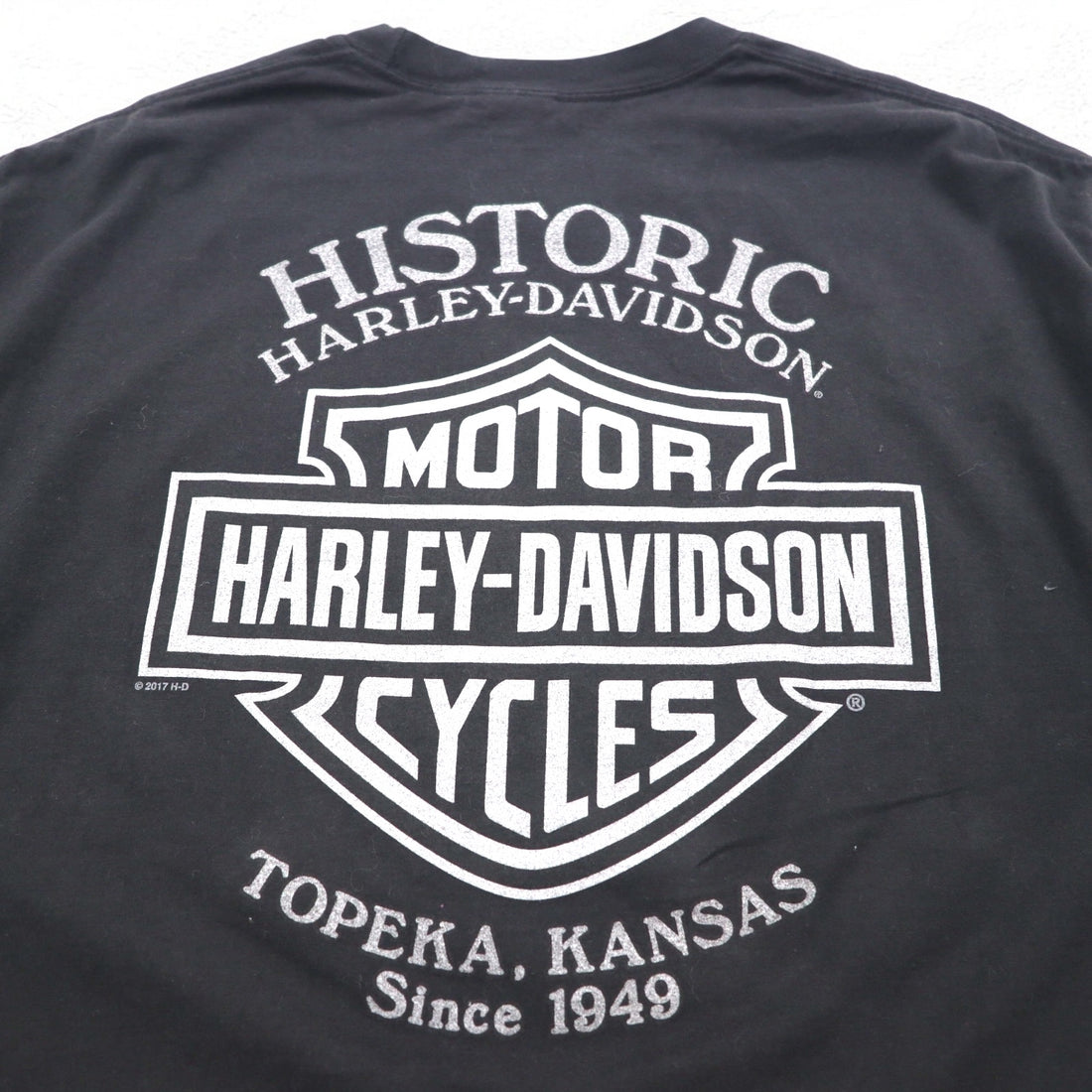 HARLEY DAVIDSON 両面プリント Tシャツ XL ブラック コットン BAD DOG