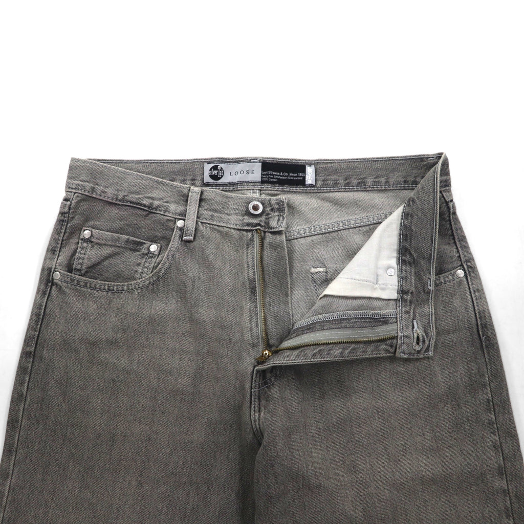 Levi's Silver Tab Loose Wide Leg Denim Pants, Size L, Gray, Zipper Fly, A3421-0006
