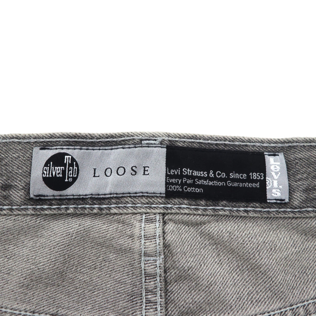 Levi's Silver Tab Loose Wide Leg Denim Pants, Size L, Gray, Zipper Fly, A3421-0006