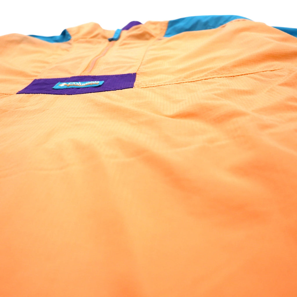 Columbia Anorak Jacket XL Orange Nylon Packable Sleeve Logo Santa Ana Anorak Jacket KO0086