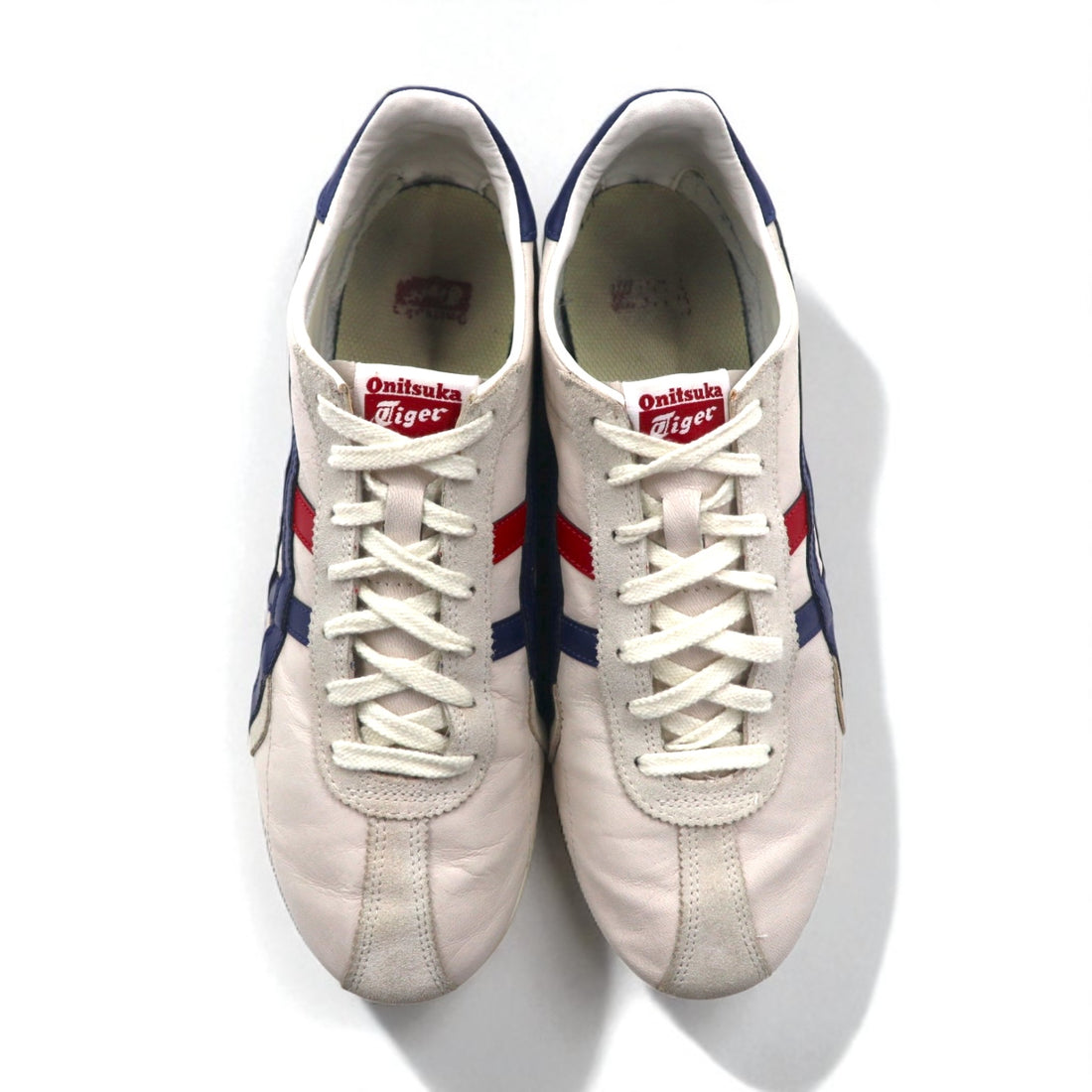 Onitsuka Tiger Runspark Classic Casual Sneakers, Sizes 27.5-28cm, Beige Leather, Tricolor