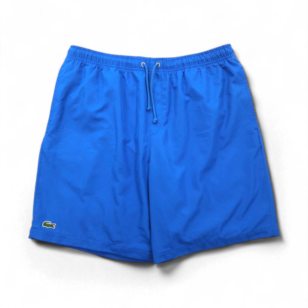 LACOSTE SPORT Solid Diamond Taffeta Shorts, Blue, with One-Point Logo, Size XL, GH353T, for Sports and Tennis