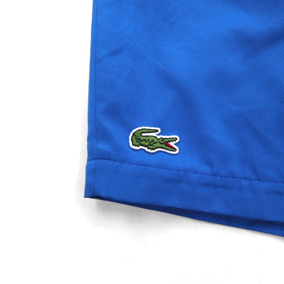 LACOSTE SPORT Solid Diamond Taffeta Shorts, Blue, with One-Point Logo, Size XL, GH353T, for Sports and Tennis
