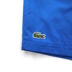 LACOSTE SPORT Solid Diamond Taffeta Shorts, Blue, with One-Point Logo, Size XL, GH353T, for Sports and Tennis