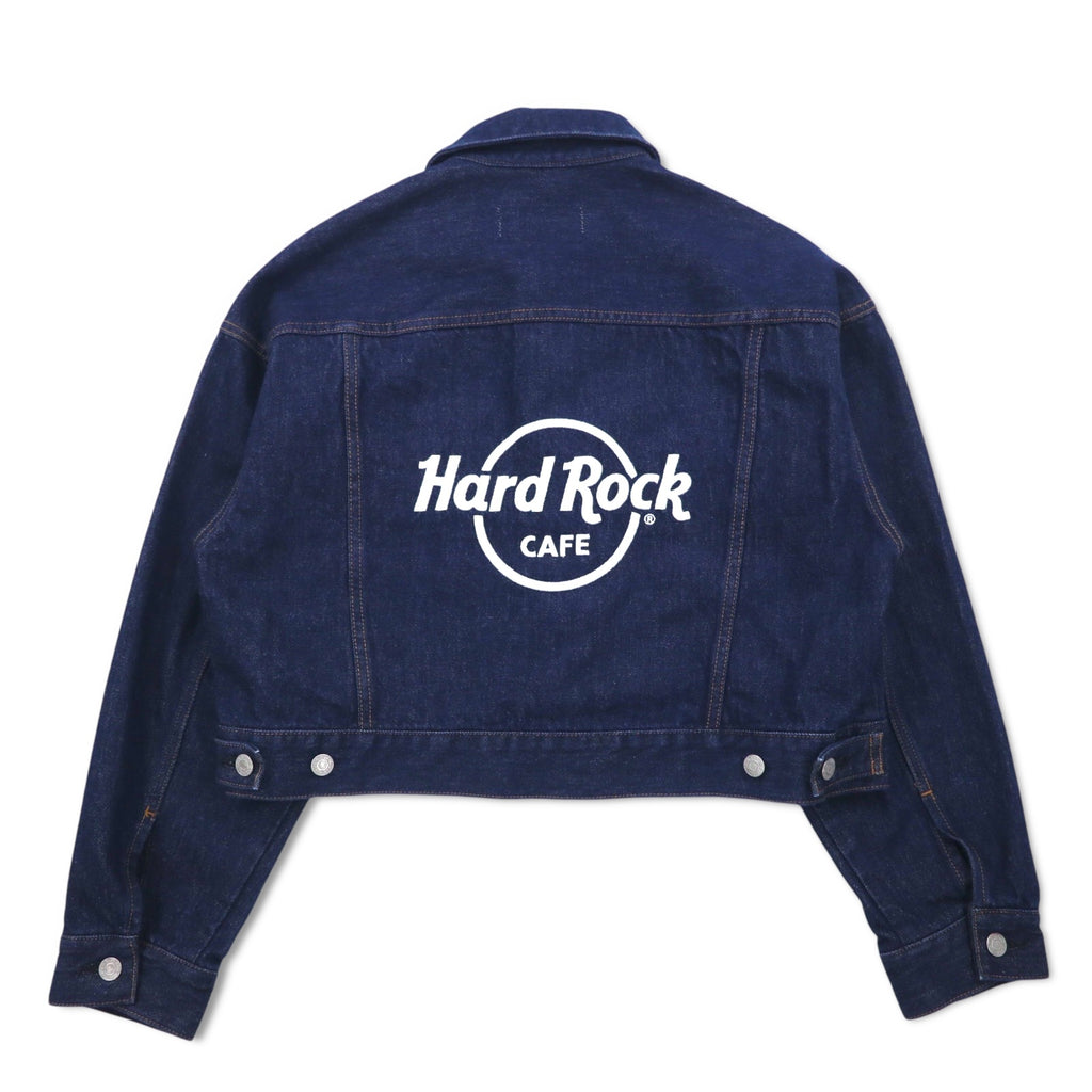 Hard Rock Cafe by NAVE Cropped Logo Jean Jacket Denim Jacket S Indigo Blue Back Logo Embroidery Onward Kashiyama Unused