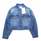 Hard Rock Cafe by NAVE Cropped Logo Jean Jacket Denim Jacket S Indigo Blue Back Logo Embroidery Onward Kashiyama Unused