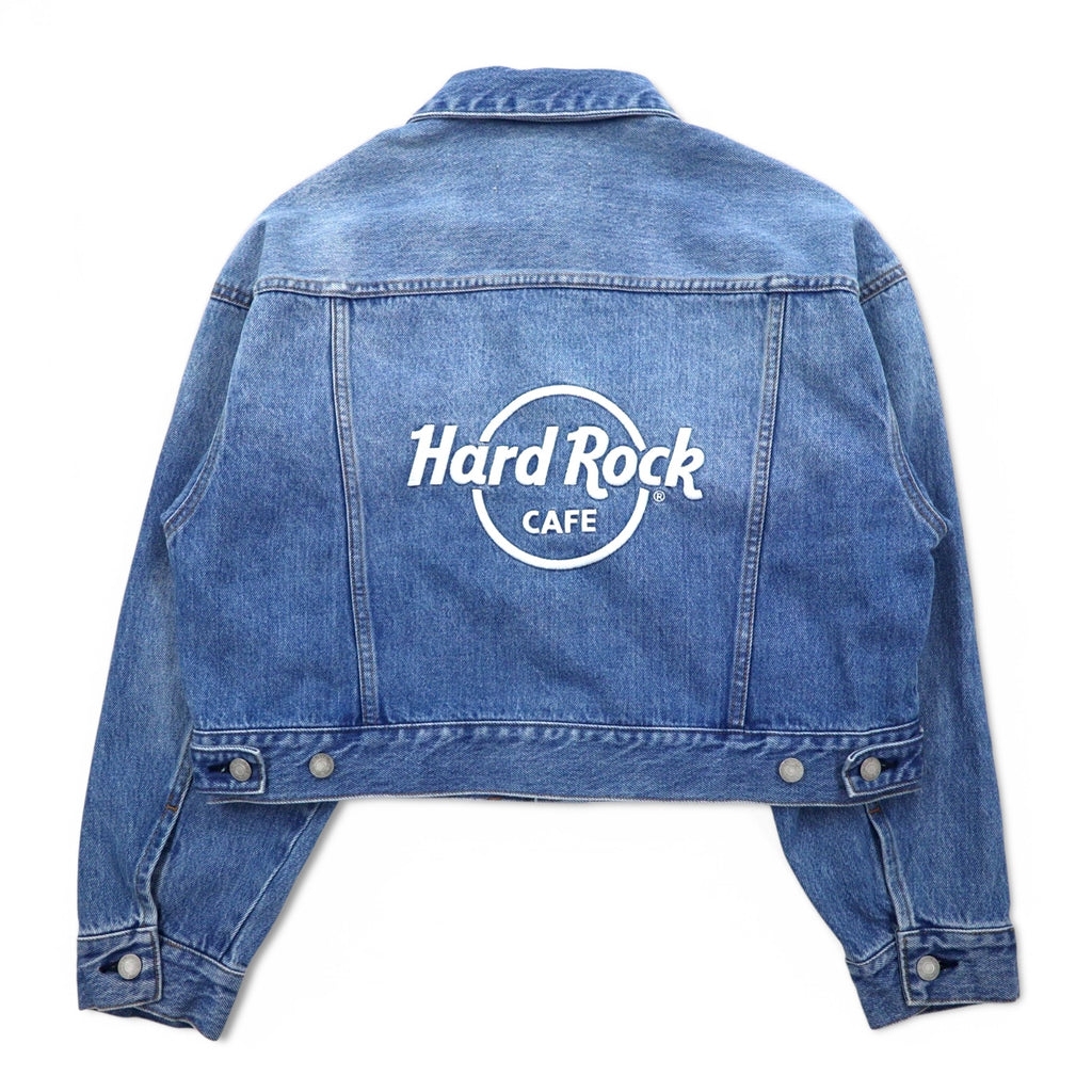 Hard Rock Cafe by NAVE Cropped Logo Jean Jacket Denim Jacket S Indigo Blue Back Logo Embroidery Onward Kashiyama Unused