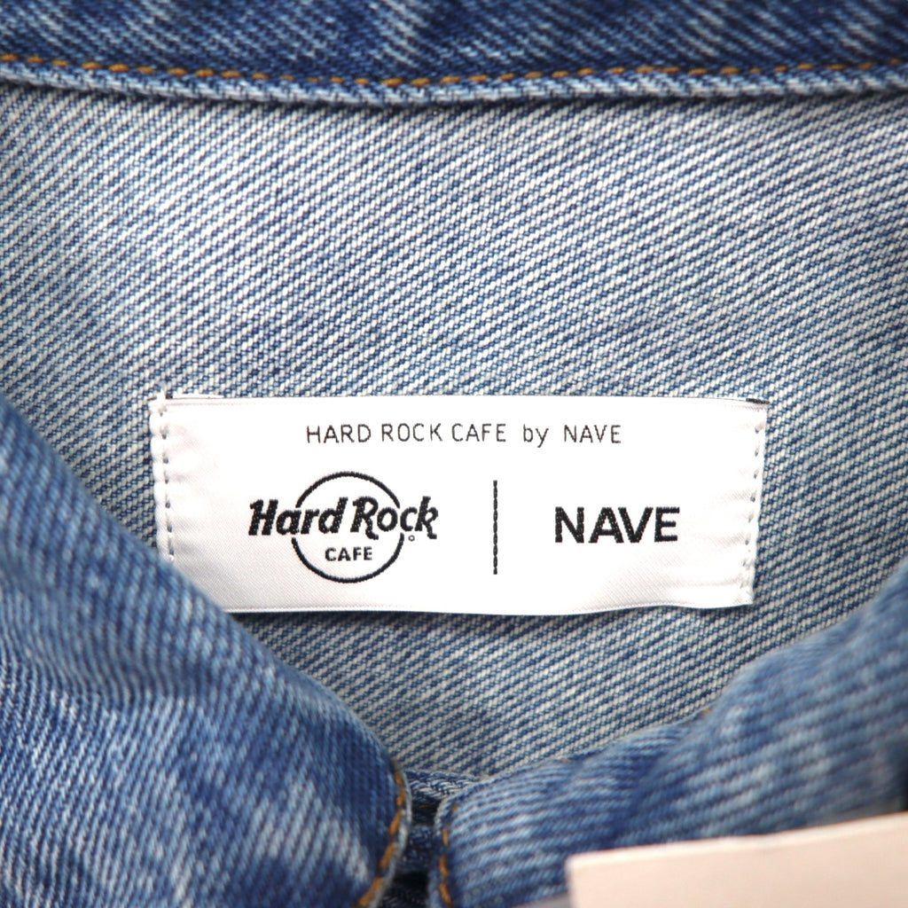 Hard Rock Cafe by NAVE Cropped Logo Jean Jacket Denim Jacket S Indigo Blue Back Logo Embroidery Onward Kashiyama Unused
