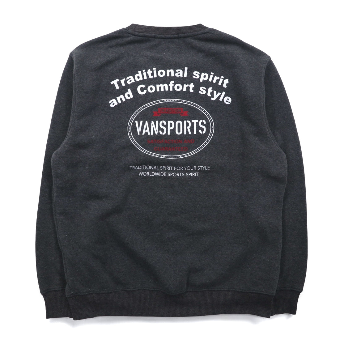 VAN SPORTS クルーネック スウェット L グレー 裏起毛 バックプリント