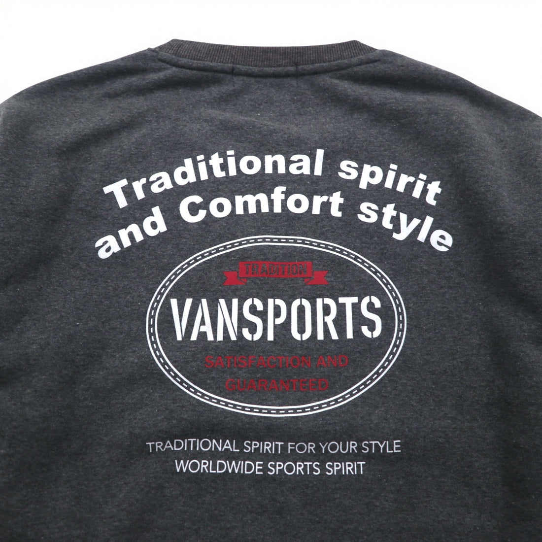 VAN SPORTS クルーネック スウェット L グレー 裏起毛 バックプリント