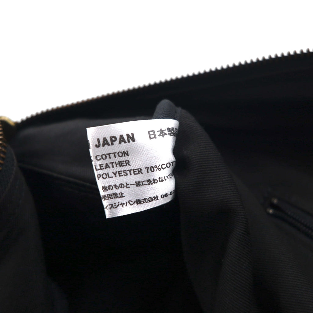 EVISU レザーハンドル デニム ボストンバッグ ハンドバッグ インディゴ ブルー 濃紺 ポケット
