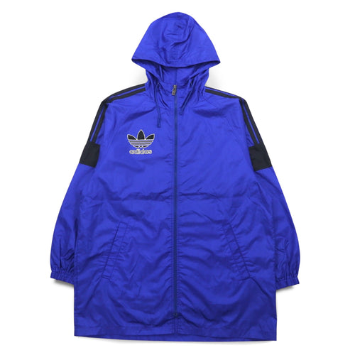 adidas 90s Descente Trefoil Logo Shell Parka Rain Jacket ML Nylon Water Repellent Made in Japan