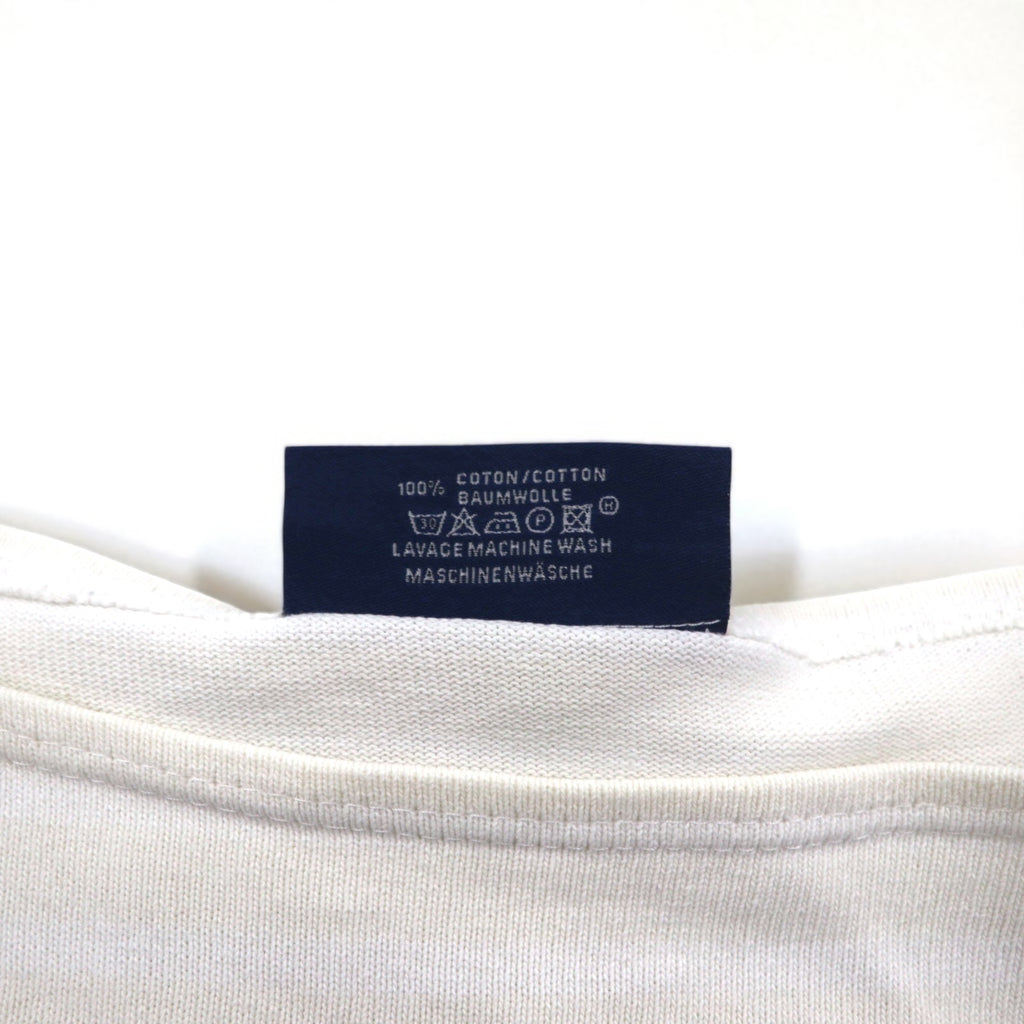 SAINT JAMES ボーダー バスクシャツ ロングスリーブ Tシャツ L ホワイト ベージュ ボートネック フランス製