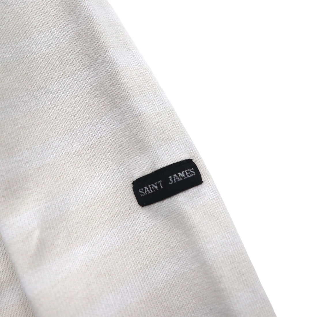 SAINT JAMES ボーダー バスクシャツ ロングスリーブ Tシャツ L ホワイト ベージュ ボートネック フランス製