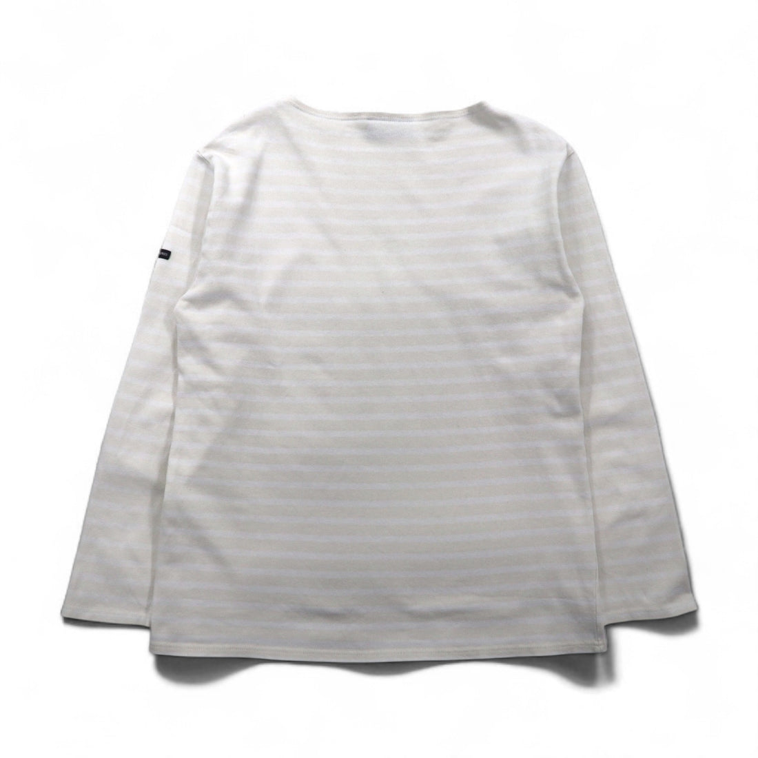 SAINT JAMES ボーダー バスクシャツ ロングスリーブ Tシャツ L ホワイト ベージュ ボートネック フランス製