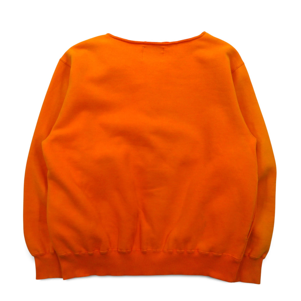 Champion 90s Snap Cardigan Sweat Blouson L Orange Side Pockets Fleece Lining