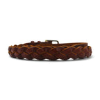 POLO RALPH LAUREN Intrecciato Braided Leather Belt, Size 36/90, Brown, Cowhide, Mesh, Narrow