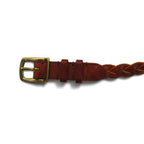 POLO RALPH LAUREN Intrecciato Braided Leather Belt, Size 36/90, Brown, Cowhide, Mesh, Narrow