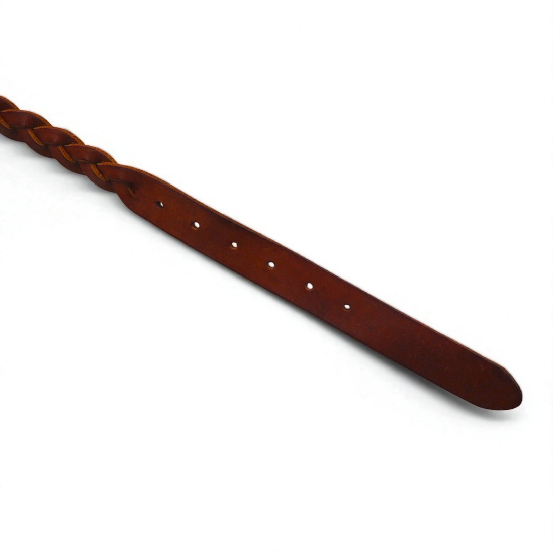POLO RALPH LAUREN Intrecciato Braided Leather Belt, Size 36/90, Brown, Cowhide, Mesh, Narrow