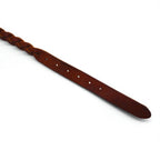 POLO RALPH LAUREN Intrecciato Braided Leather Belt, Size 36/90, Brown, Cowhide, Mesh, Narrow