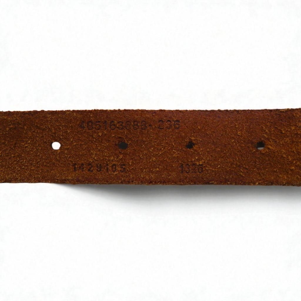 POLO RALPH LAUREN Intrecciato Braided Leather Belt, Size 36/90, Brown, Cowhide, Mesh, Narrow