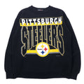 日本然リトテ-古着オンライン-ARTEX USA製 90年代 NFL プリント スウェット M ブラック コットン PITSBURGH STEELERS-ARTEX USA Made 90's NFL Print Sweatshirt M Black Cotton PITSBURGH STEELERS