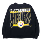 日本然リトテ-古着オンライン-ARTEX USA製 90年代 NFL プリント スウェット M ブラック コットン PITSBURGH STEELERS-ARTEX USA Made 90's NFL Print Sweatshirt M Black Cotton PITSBURGH STEELERS