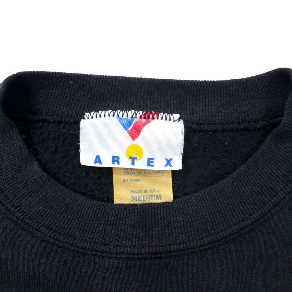 ARTEX USA Made 90s NFL Print Sweatshirt M Black Cotton PITSBURGH STEELERS