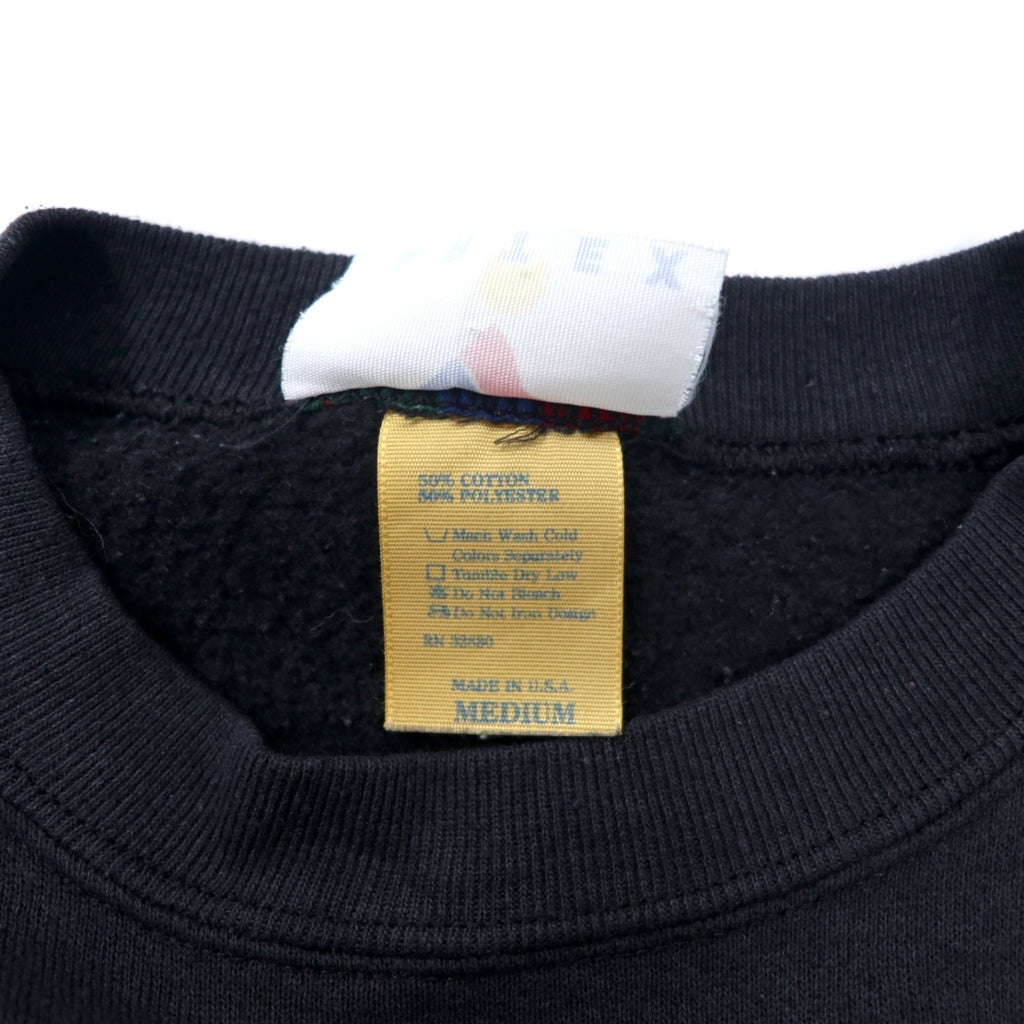 ARTEX USA Made 90s NFL Print Sweatshirt M Black Cotton PITSBURGH STEELERS