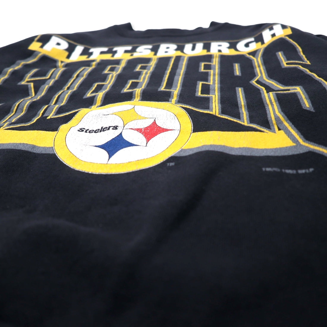ARTEX USA Made 90s NFL Print Sweatshirt M Black Cotton PITSBURGH STEELERS
