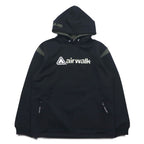 airwalk 00s pullover hoodie jersey M black polyester fleece lining drawstring
