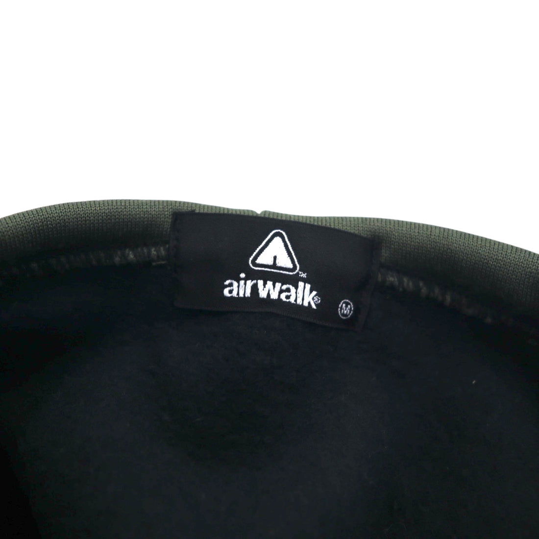 airwalk 00s pullover hoodie jersey M black polyester fleece lining drawstring