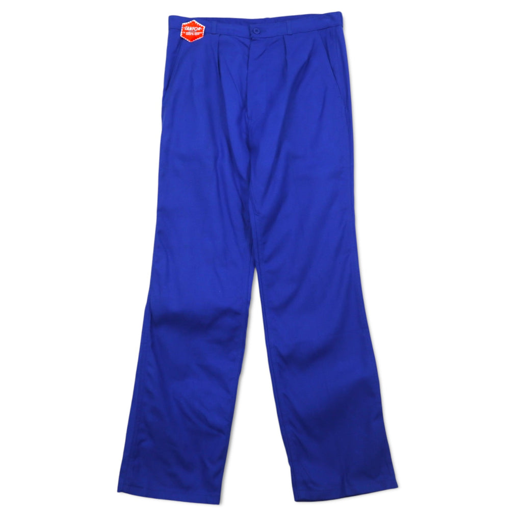 DEADSTOCK SANFOR French Work Pants French Work Tuck Chino Pants XL Blue Cotton Center Press Deadstock Unused