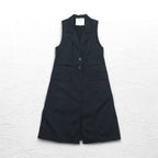FENDI Made in Italy Sleeveless Coat Long Gilet Dress M Black Acetate