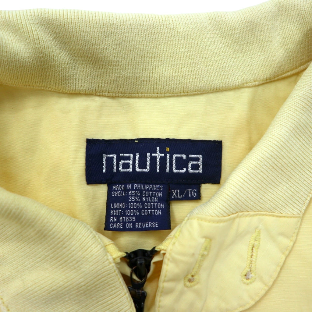nautica 90s swing top Harrington jacket XL yellow cotton one point logo embroidery