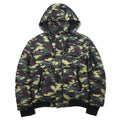 HILFIGER DENIM camouflage down jacket, M, khaki, polyester, detachable hood