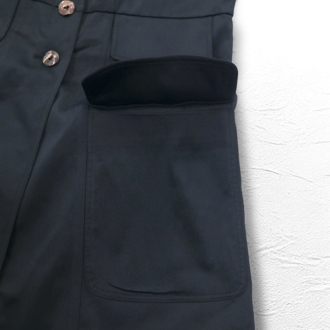 FENDI Made in Italy Sleeveless Coat Long Gilet Dress M Black Acetate