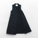 FENDI Made in Italy Sleeveless Coat Long Gilet Dress M Black Acetate
