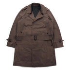 SANYO Solotex Military Trench Coat M Khaki Chin Strap Epaulette Belt Included