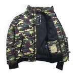 HILFIGER DENIM camouflage down jacket, M, khaki, polyester, detachable hood