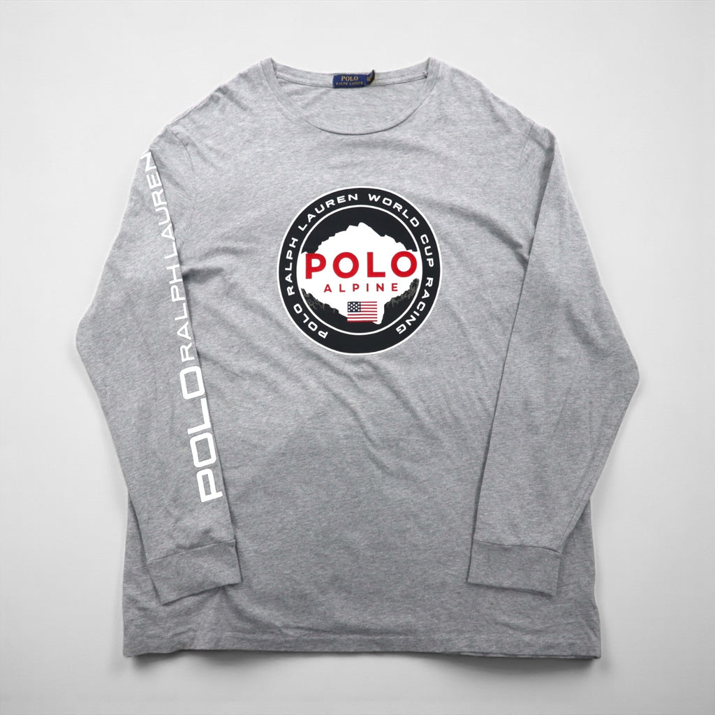 Polo Ralph Lauren 長袖Tシャツ ロンT XL グレー WORLD CUP RACING POLO ALPINE 袖ロゴ