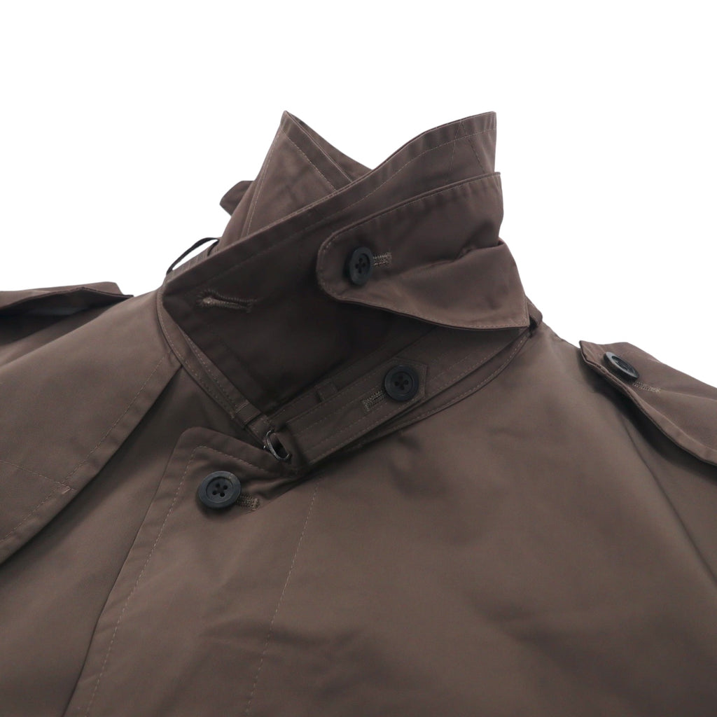 SANYO Solotex Military Trench Coat M Khaki Chin Strap Epaulette Belt Included