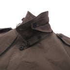 SANYO Solotex Military Trench Coat M Khaki Chin Strap Epaulette Belt Included