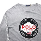 Polo Ralph Lauren 長袖Tシャツ ロンT XL グレー WORLD CUP RACING POLO ALPINE 袖ロゴ